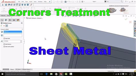 solidworks sheet metal welded corner tutorial|solidworks sheet metal welding.